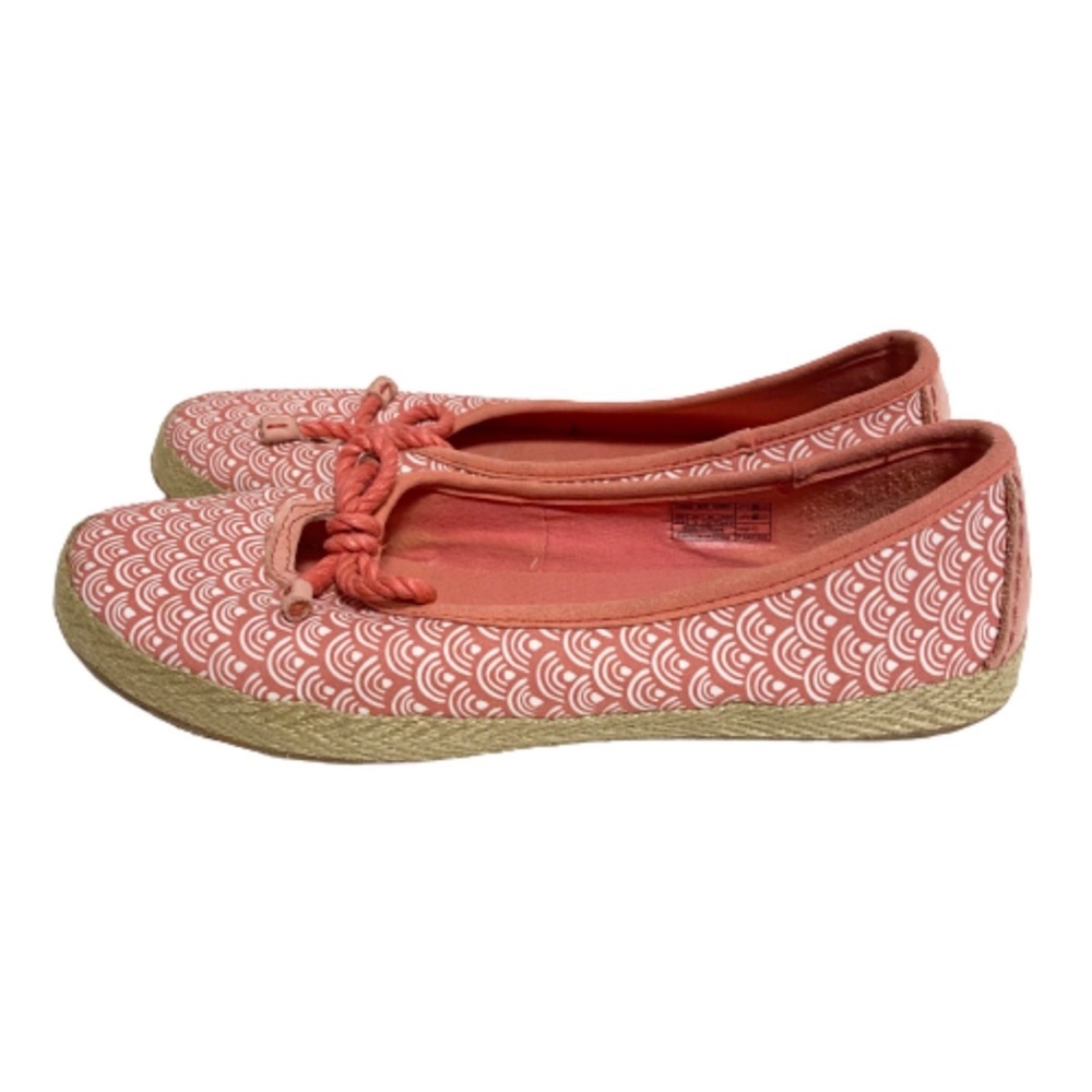 Ugg Syleste women’s pink/ white scallope fabric espadrille ballet flats size 7.5 - Picture 2 of 6